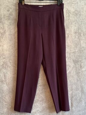 Aritzia Babaton Atelier Conan Pant Size 8 Burgundy Maroon Crop Ankle Chic Office